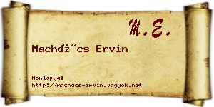Machács Ervin névjegykártya